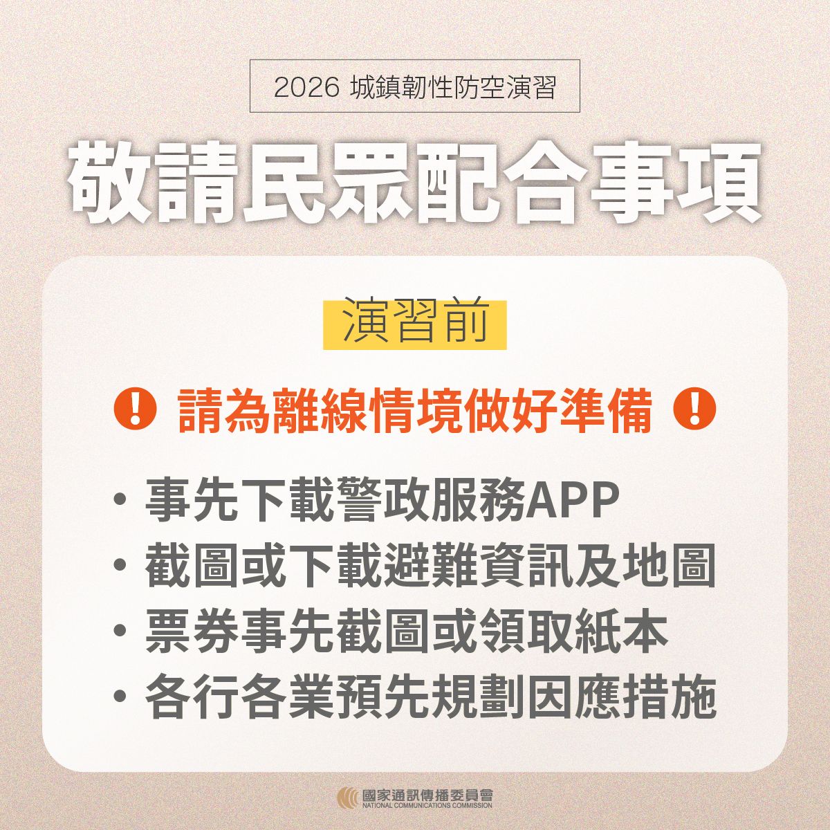演習前