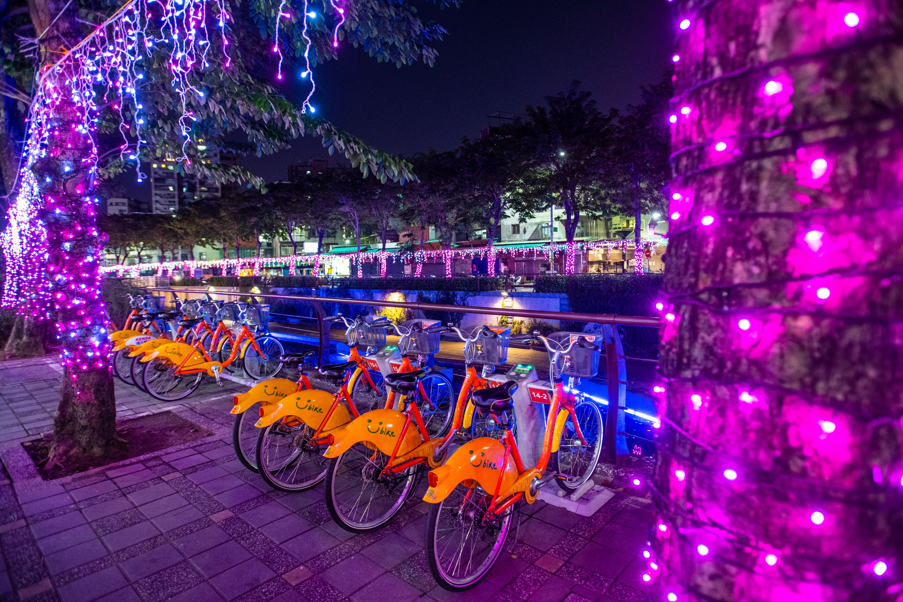 採用星星燈並搭配流星燈來烘托節日氛圍