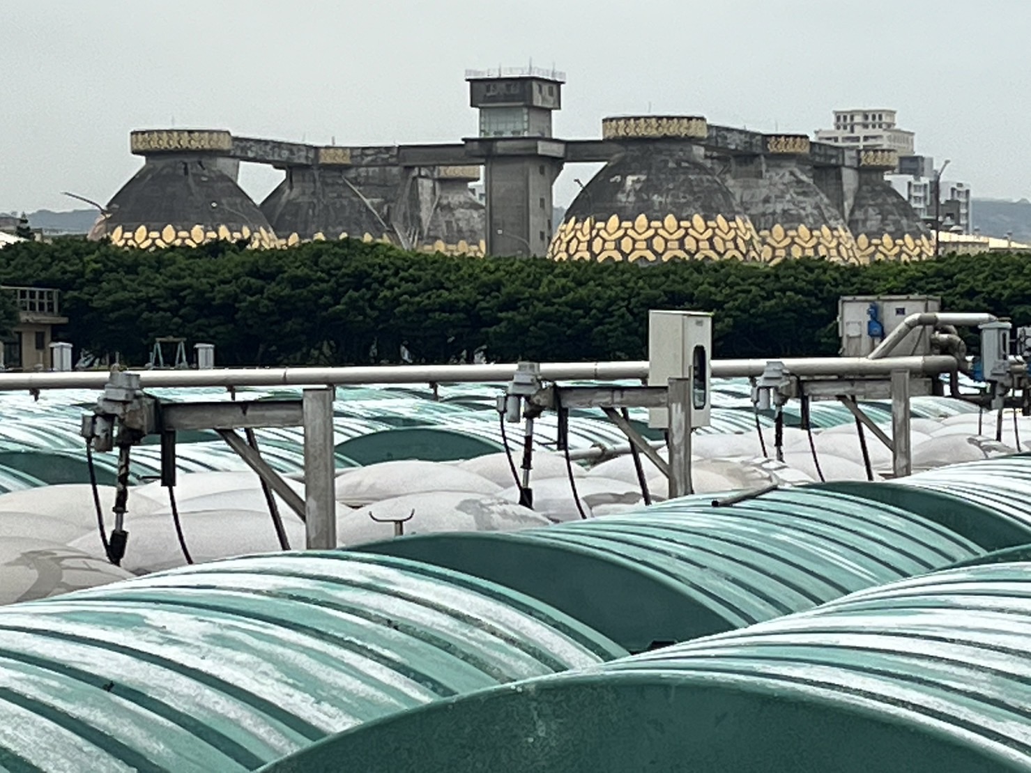 八里污水廠初級沉澱池及蛋型消化槽