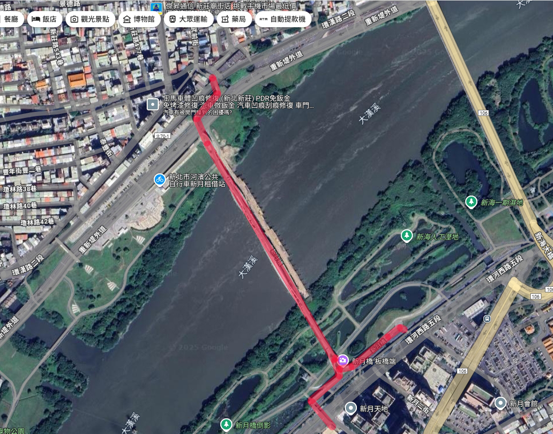  新月橋（橋上及引道）禁止進入範圍