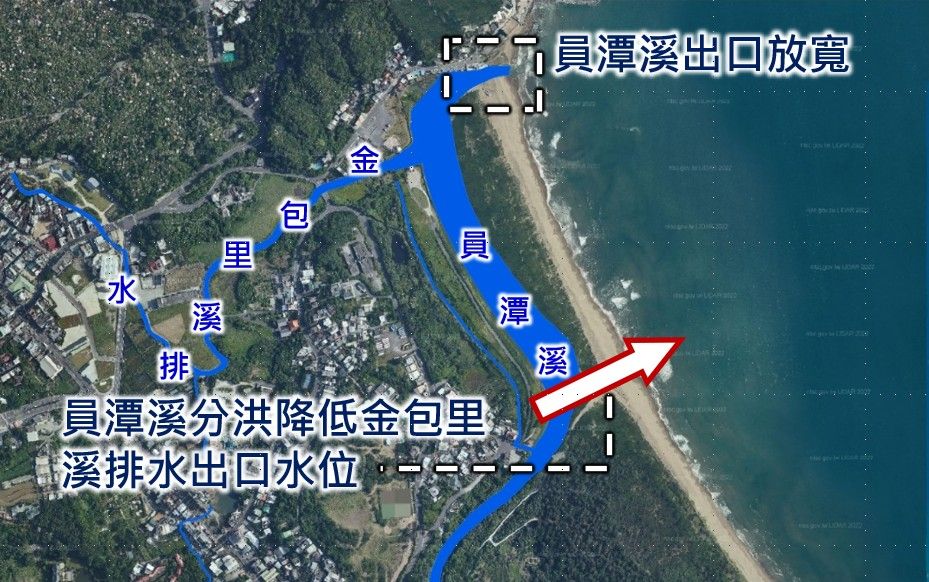  水利局推動「員潭溪及金包里溪排水逕流分擔計畫」提高防洪韌性