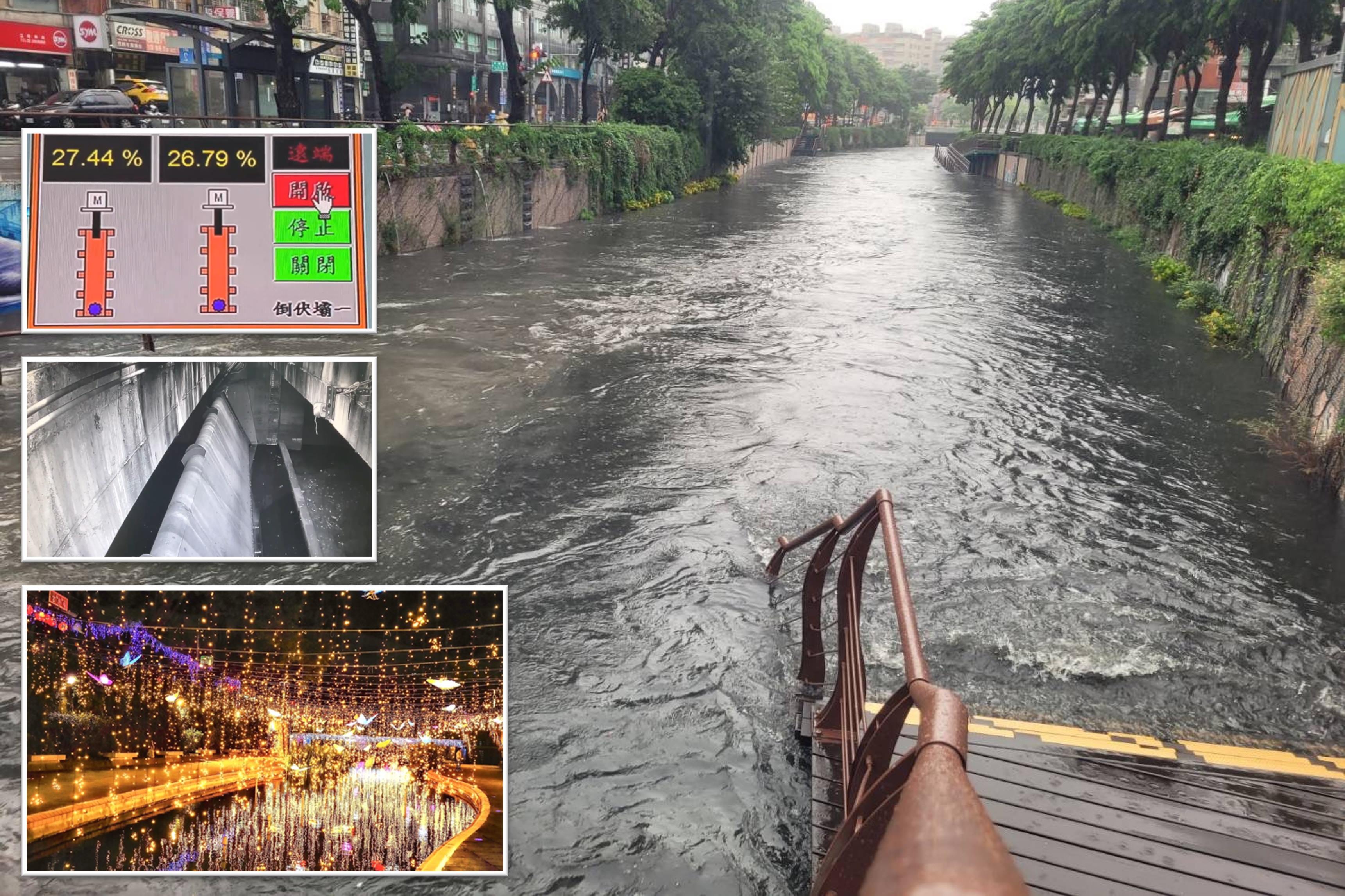 中港大排结合智慧防汛平台主動監控及推播，可遠端操作閘門即時滯洪，讓防汛更快速、防汛更安心