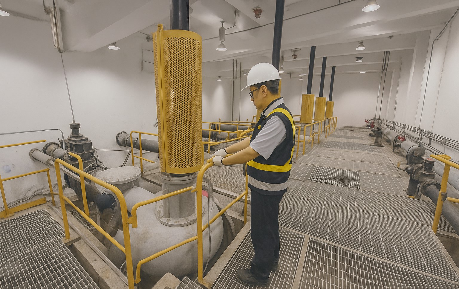 汐止污水抽水機抽水運轉測試功能正常