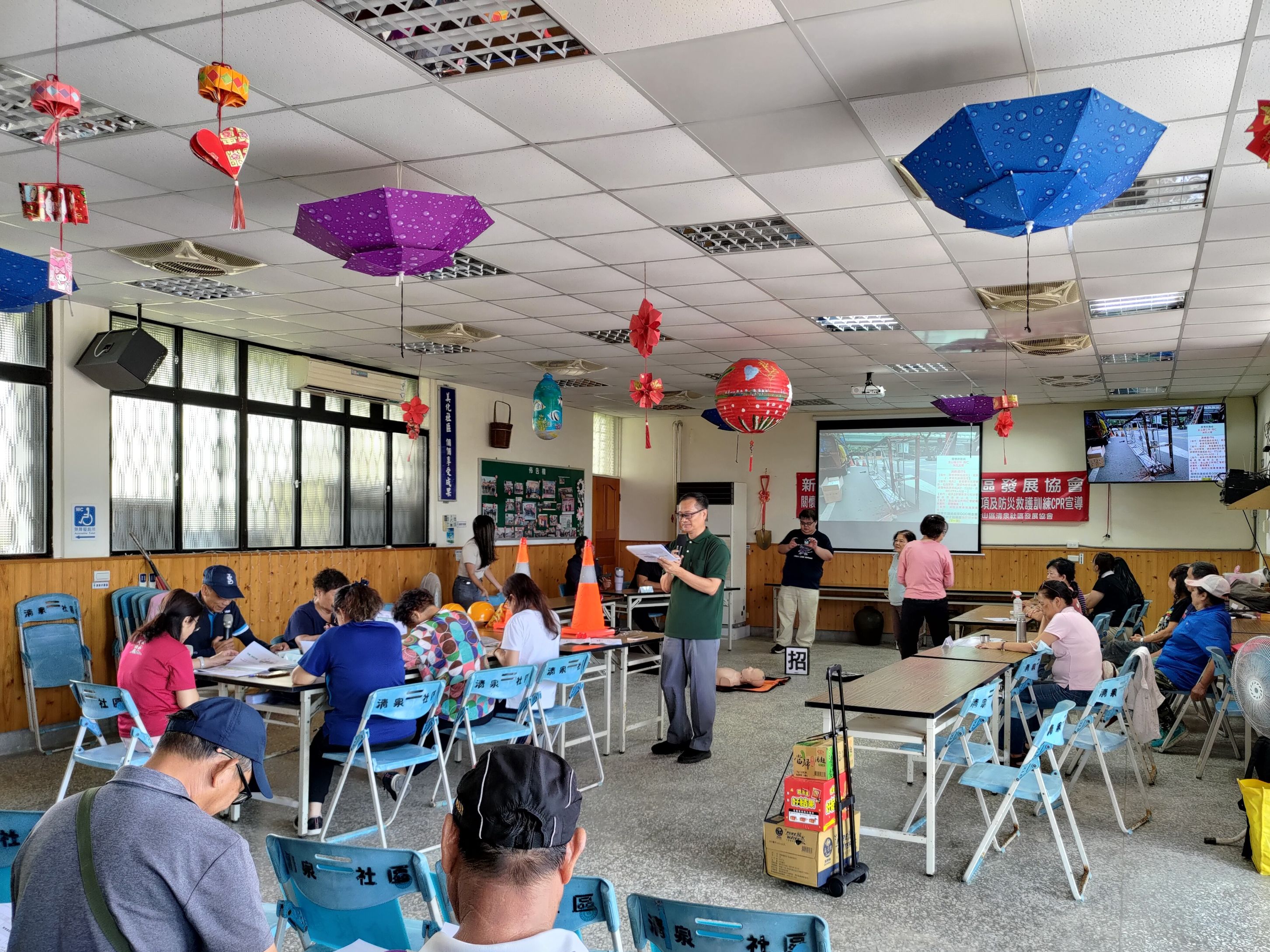 金山區清泉里防災社區各組別進行實兵演練