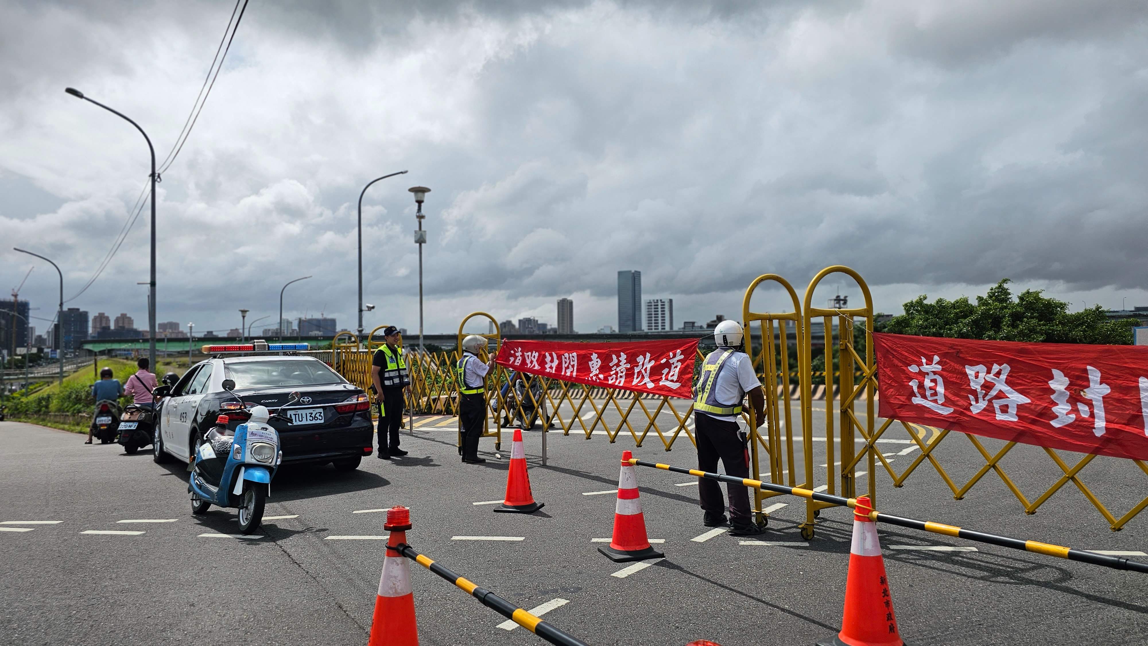 越堤道封閉示意圖