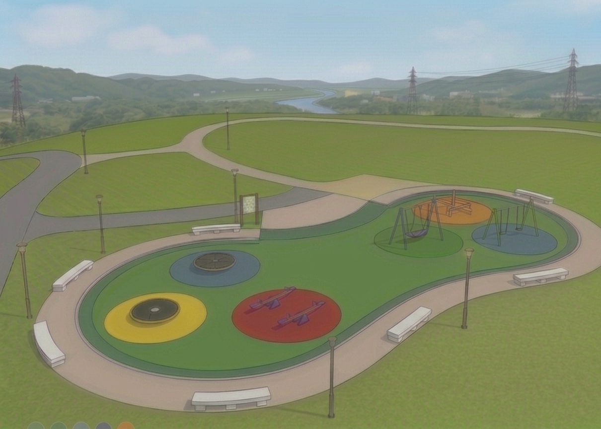  改建後新增遊具及健體設備，打造全齡遊戲場(模擬圖)
