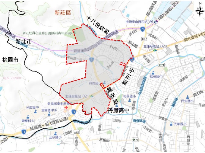 「新北市新莊地區污水下水道系統第二期後續工程第十二標工程（分管及用戶接管）」工程範圍圖