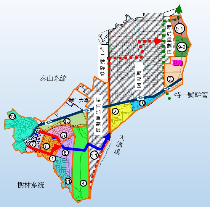 新莊地區污水下水道系統第二期工程分標圖