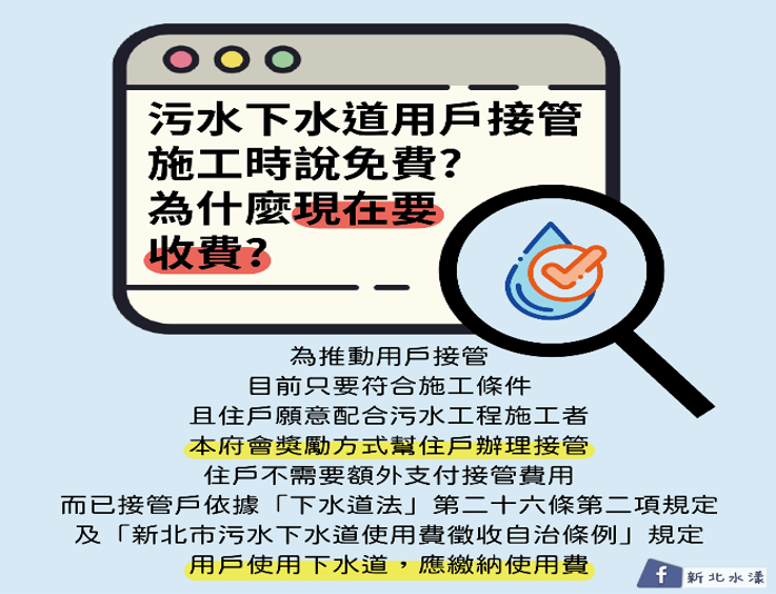 污水下水道用戶接管施工時說免費為什麼現在要收費