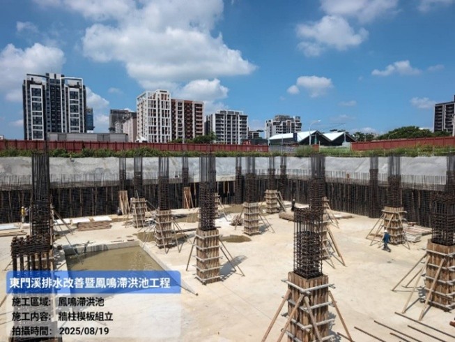 滯洪池柱身鋼筋綁紮