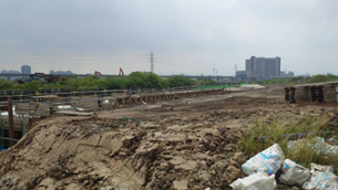 左岸疏洪箱涵施工後土方回填