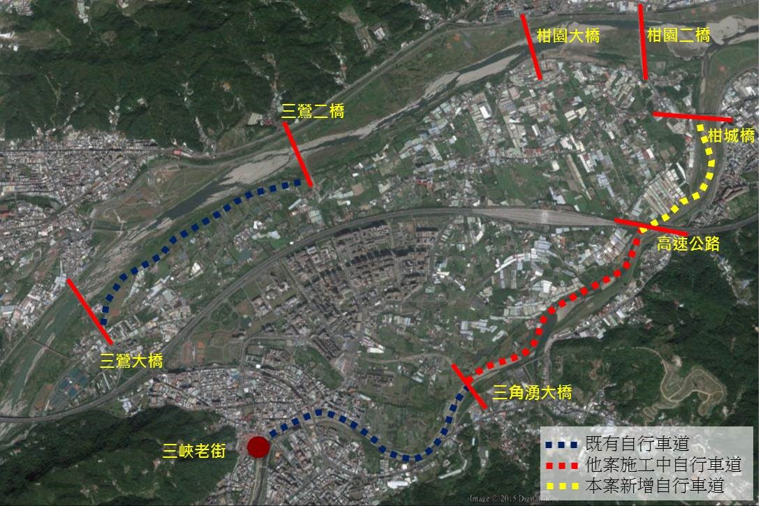 大漢溪右岸串聯三峽河左岸休憩廊道營造-平面簡圖